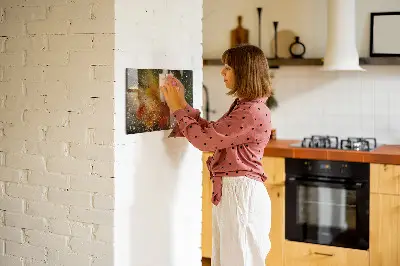Magnetic wall board with abstract spice design