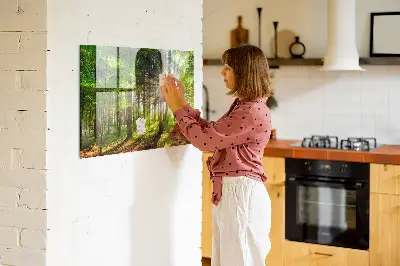 Forest Sunrise Magnetic Glass Dry Erase Board