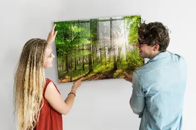 Forest Sunrise Magnetic Glass Dry Erase Board