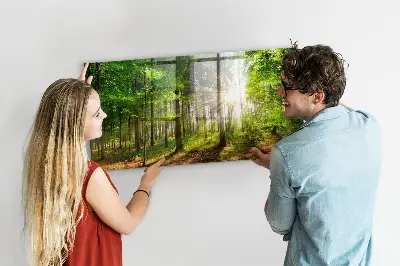 Forest Sunrise Magnetic Glass Dry Erase Board