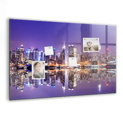 New York at night magnetic wall board