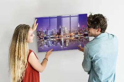 New York at night magnetic wall board