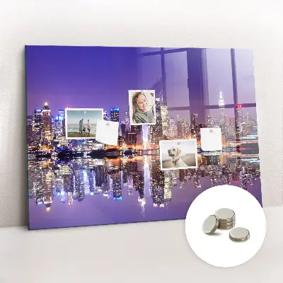 New York at night magnetic wall board