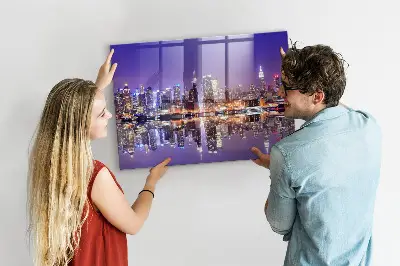 New York at night magnetic wall board
