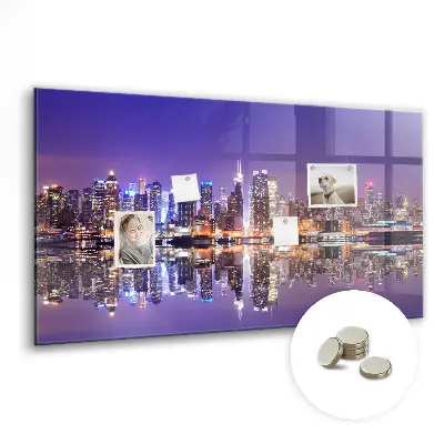 New York at night magnetic wall board