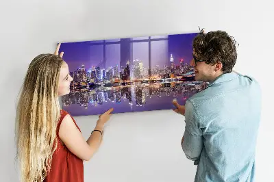 New York at night magnetic wall board