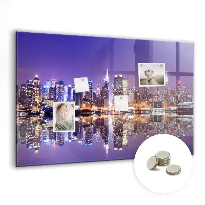 New York at night magnetic wall board