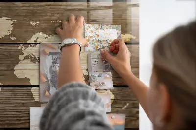 Magnetic glass dry erase board world map