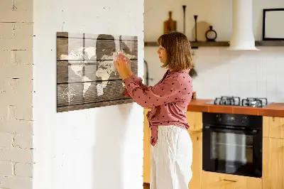 Magnetic glass dry erase board world map