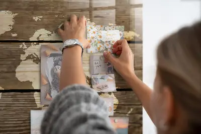 Magnetic glass dry erase board world map