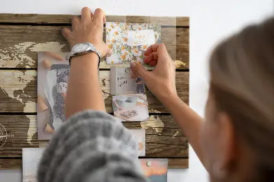 Magnetic glass dry erase board world map