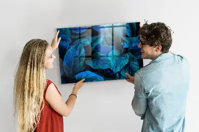 Tropical nature magnetic glass dry erase board