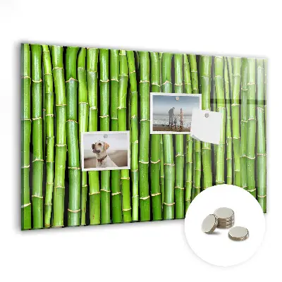 Magnetic glass dry erase board with bamboo frame