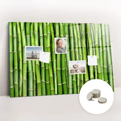 Magnetic glass dry erase board with bamboo frame