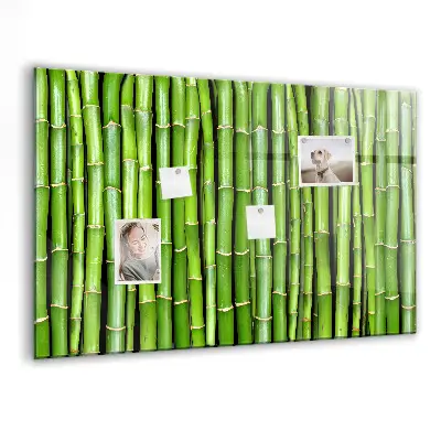 Magnetic glass dry erase board with bamboo frame