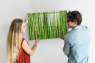 Magnetic glass dry erase board with bamboo frame