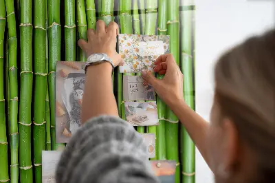 Magnetic glass dry erase board with bamboo frame