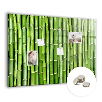 Magnetic glass dry erase board with bamboo frame