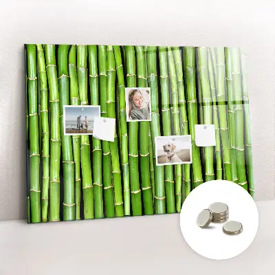 Magnetic glass dry erase board with bamboo frame
