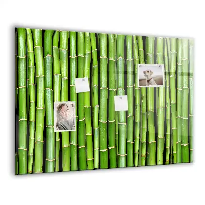 Magnetic glass dry erase board with bamboo frame