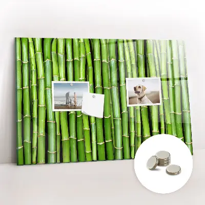 Magnetic glass dry erase board with bamboo frame