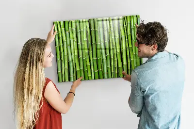 Magnetic glass dry erase board with bamboo frame