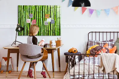 Magnetic glass dry erase board with bamboo frame