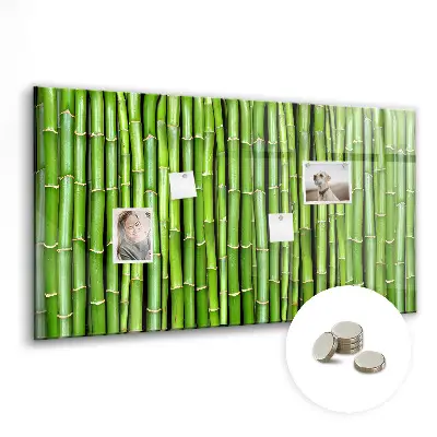 Magnetic glass dry erase board with bamboo frame