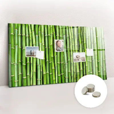Magnetic glass dry erase board with bamboo frame