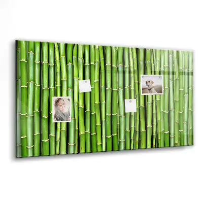 Magnetic glass dry erase board with bamboo frame