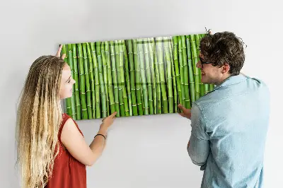 Magnetic glass dry erase board with bamboo frame