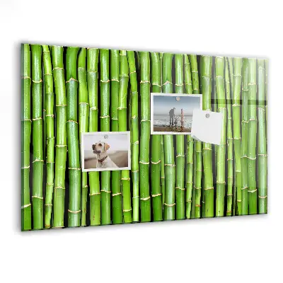 Magnetic glass dry erase board with bamboo frame