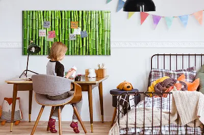 Magnetic glass dry erase board with bamboo frame
