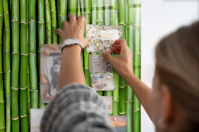 Magnetic glass dry erase board with bamboo frame