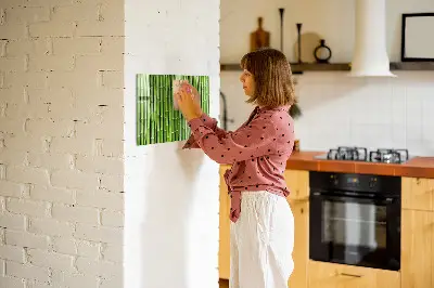 Magnetic glass dry erase board with bamboo frame