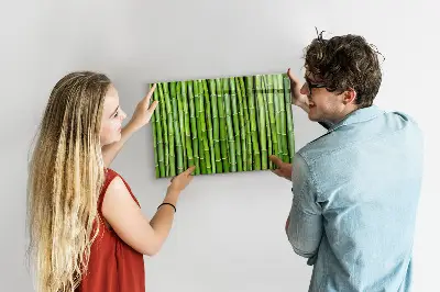Magnetic glass dry erase board with bamboo frame