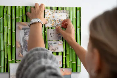 Magnetic glass dry erase board with bamboo frame
