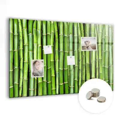 Magnetic glass dry erase board with bamboo frame