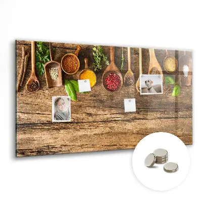 Magnetic wall board with spoons of spices design