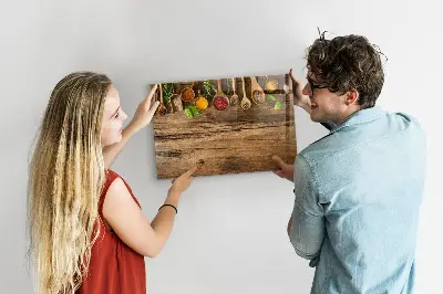 Magnetic wall board with spoons of spices design
