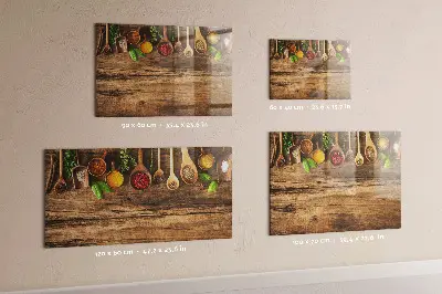 Magnetic wall board with spoons of spices design