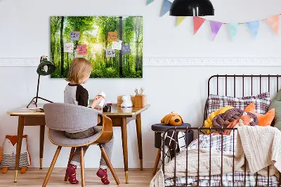 Magnetic Glass Dry Erase Board with Nature Forest Trees Design
