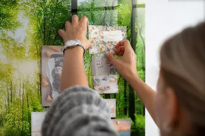 Magnetic Glass Dry Erase Board with Nature Forest Trees Design