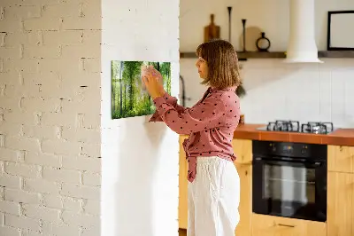 Magnetic Glass Dry Erase Board with Nature Forest Trees Design