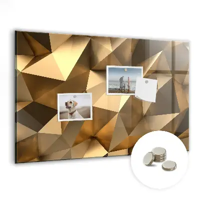 Magnetic Glass Dry Erase Board with Abstract Triangles Design