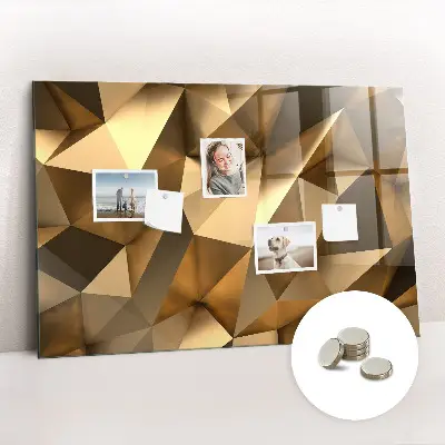 Magnetic Glass Dry Erase Board with Abstract Triangles Design