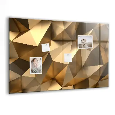 Magnetic Glass Dry Erase Board with Abstract Triangles Design