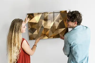 Magnetic Glass Dry Erase Board with Abstract Triangles Design