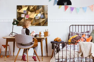 Magnetic Glass Dry Erase Board with Abstract Triangles Design