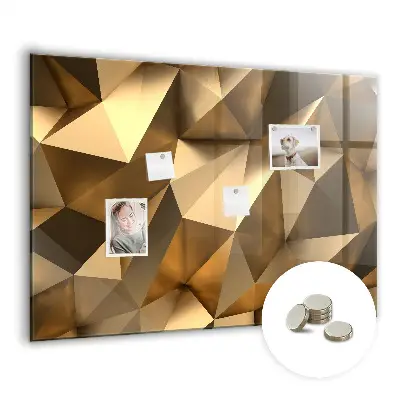 Magnetic Glass Dry Erase Board with Abstract Triangles Design